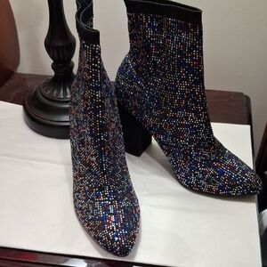 Material Girl Sparkling Multicolor Heeled Boots